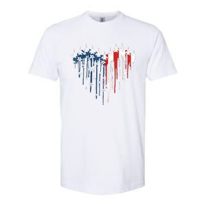 Airplane Flag Heart America 4th Of July Softstyle CVC T-Shirt