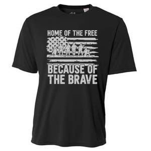 American Flag Home Of The Free Because Of The Brave USA Army Veteran Cooling Performance Crew T-Shirt