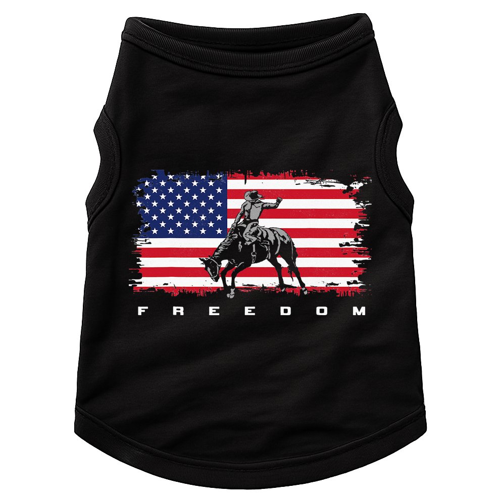 American Flag Horse Riding Rodeo Doggie Tank