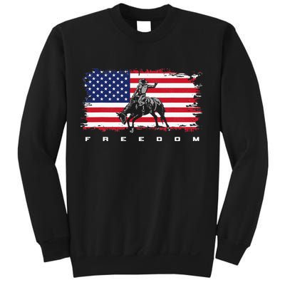 American Flag Horse Riding Rodeo Sweatshirt