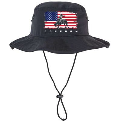 American Flag Horse Riding Rodeo Bucket Hat