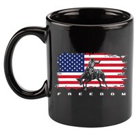 American Flag Horse Riding Rodeo 11oz C Handle Ceramic Mug