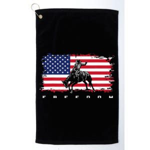 American Flag Horse Riding Rodeo Platinum Collection Golf Towel