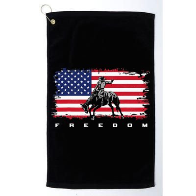 American Flag Horse Riding Rodeo Golf Towel
