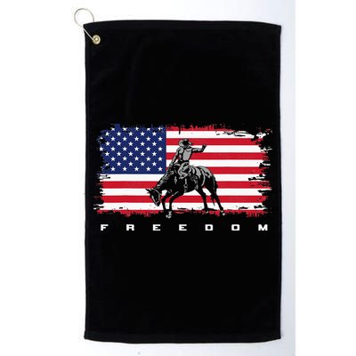 American Flag Horse Riding Rodeo Platinum Collection Golf Towel