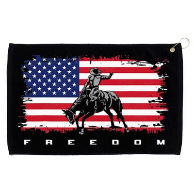 American Flag Horse Riding Rodeo Grommeted Golf Towel