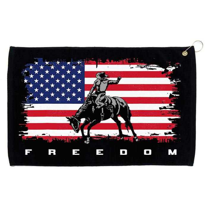 American Flag Horse Riding Rodeo Grommeted Golf Towel