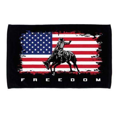 American Flag Horse Riding Rodeo Microfiber Hand Towel