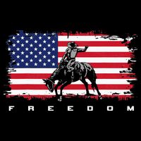 American Flag Horse Riding Rodeo Wool Snapback Cap