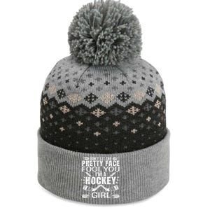 Awesome Field Hockey Player Silhouette Outfit The Baniff Cuffed Pom Beanie