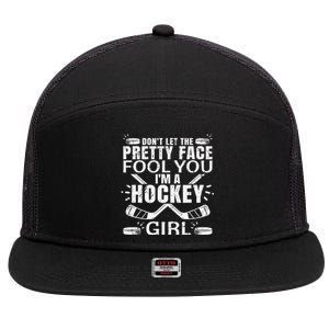 Awesome Field Hockey Player Silhouette Outfit 7 Panel Mesh Trucker Snapback Hat