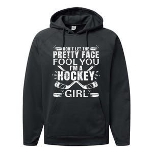 Awesome Field Hockey Player Silhouette Outfit Performance Fleece Hoodie