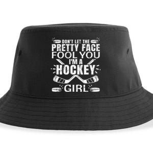 Awesome Field Hockey Player Silhouette Outfit Sustainable Bucket Hat