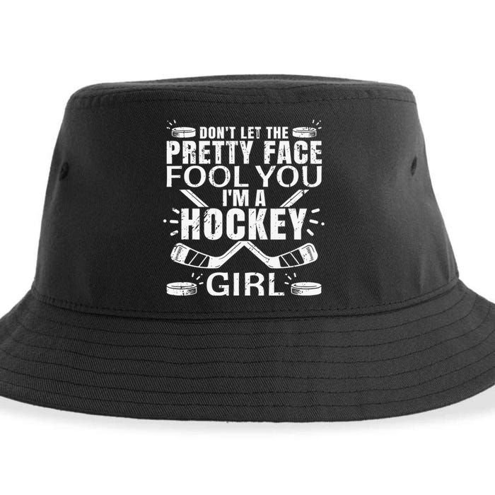 Awesome Field Hockey Player Silhouette Outfit Sustainable Bucket Hat