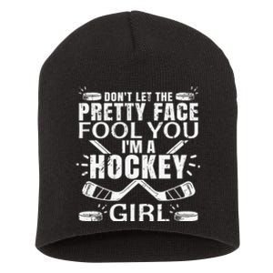 Awesome Field Hockey Player Silhouette Outfit Short Acrylic Beanie