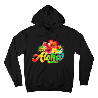 Aloha Flowers Hawaiian Funny Hawaii Beach Luau Party Hoodie