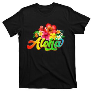 Aloha Flowers Hawaiian Funny Hawaii Beach Luau Party T-Shirt