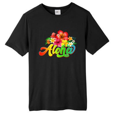 Aloha Flowers Hawaiian Funny Hawaii Beach Luau Party Tall Fusion ChromaSoft Performance T-Shirt