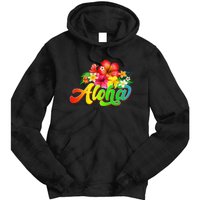 Aloha Flowers Hawaiian Funny Hawaii Beach Luau Party Tie Dye Hoodie