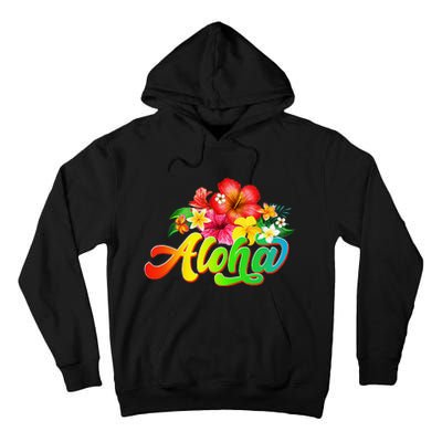 Aloha Flowers Hawaiian Funny Hawaii Beach Luau Party Tall Hoodie