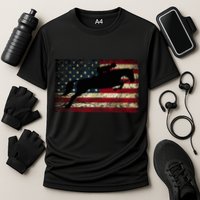 American Flag Horse Riding Show Jumping Cooling Performance Crew T-Shirt