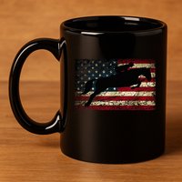 American Flag Horse Riding Show Jumping 11oz C Handle Ceramic Mug