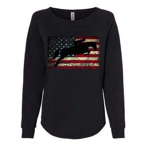 American Flag Horse Riding Show Jumping Womens California Wash Sweatshirt