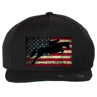American Flag Horse Riding Show Jumping Wool Snapback Cap