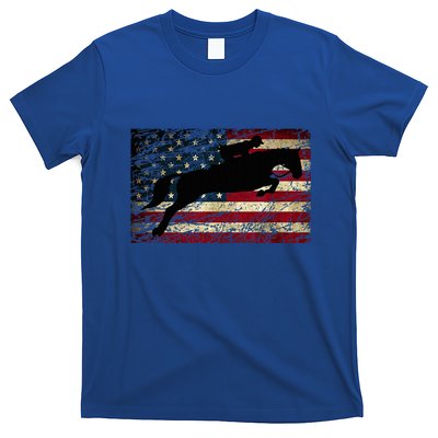 American Flag Horse Riding Show Jumping T-Shirt
