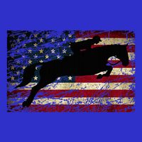 American Flag Horse Riding Show Jumping Kids T-Shirt