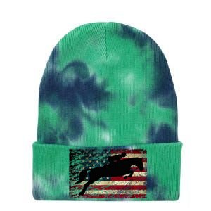 American Flag Horse Riding Show Jumping Tie Dye 12in Knit Beanie