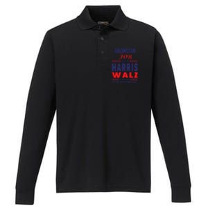 Arlington For Harris Walz We Are Not Going Back Performance Long Sleeve Polo