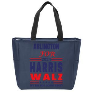 Arlington For Harris Walz We Are Not Going Back Zip Tote Bag