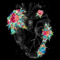 Anatomical Flower Heart Zip Tote Bag