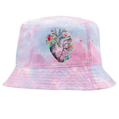 Anatomical Flower Heart Tie-Dyed Bucket Hat