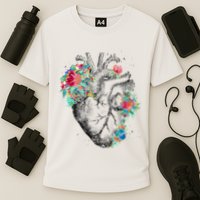 Anatomical Flower Heart Cooling Performance Crew T-Shirt
