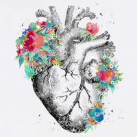 Anatomical Flower Heart Cooling Performance Crew T-Shirt