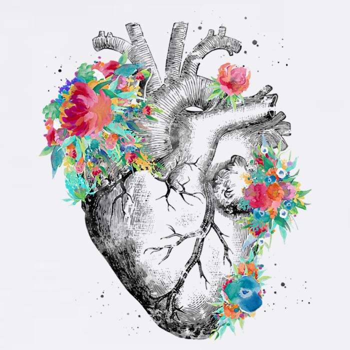 Anatomical Flower Heart Cooling Performance Crew T-Shirt