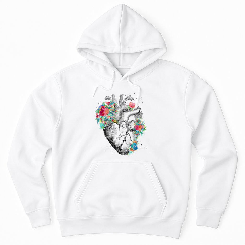 Anatomical Flower Heart Hoodie