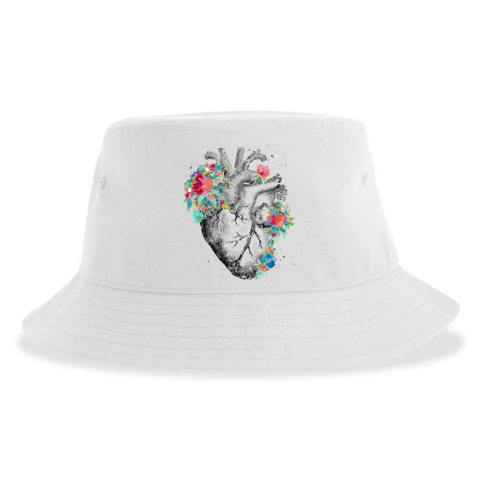 Anatomical Flower Heart Sustainable Bucket Hat