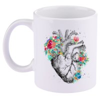 Anatomical Flower Heart 11oz C Handle Ceramic Mug
