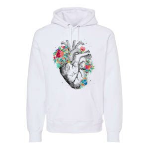 Anatomical Flower Heart Premium Hoodie