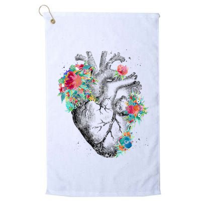 Anatomical Flower Heart Golf Towel
