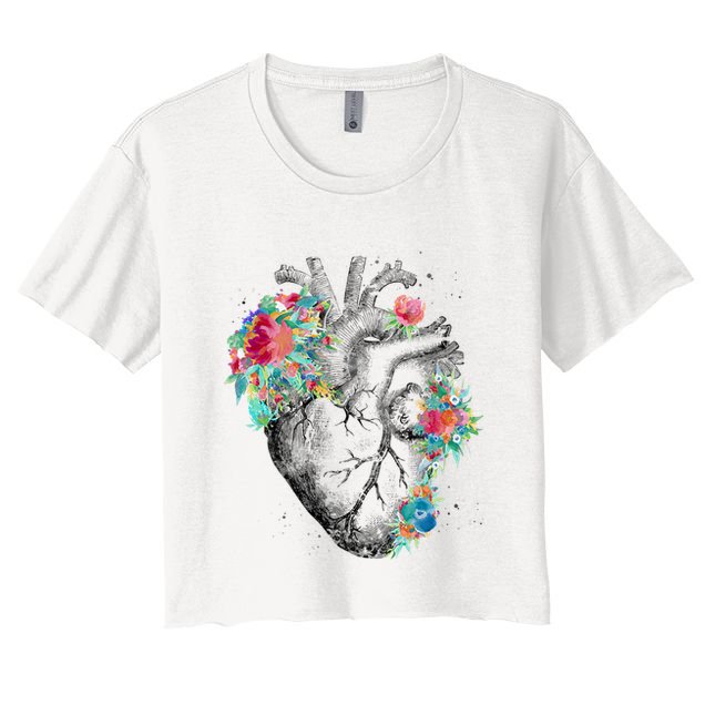 Anatomical Flower Heart Crop Top