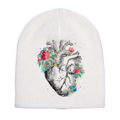 Anatomical Flower Heart Short Acrylic Beanie