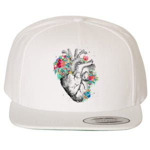 Anatomical Flower Heart Wool Snapback Cap