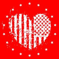 American Flag Heart 4th Of July Patriotic Love USA Tall T-Shirt