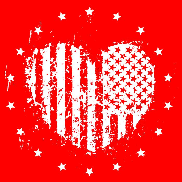American Flag Heart 4th Of July Patriotic Love USA Tall T-Shirt