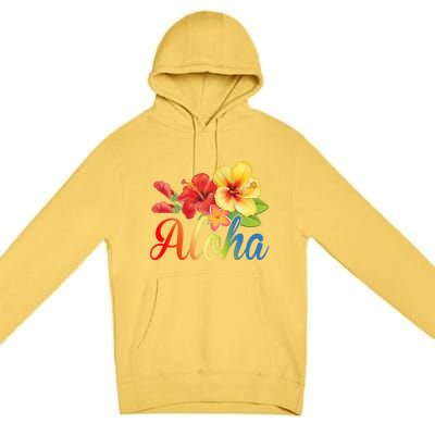 Aloha Floral Hawaiian Tropical Premium Pullover Hoodie