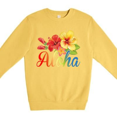 Aloha Floral Hawaiian Tropical Premium Crewneck Sweatshirt